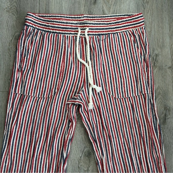 Indigo Rein Linen Pants Womens Large Multicolor Striped Wide Leg Rayon - Picture 2 of 11